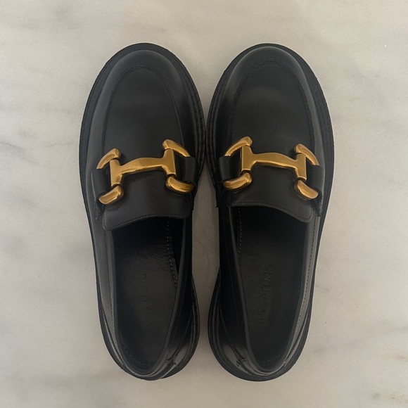 Boden Black Flats with Gold Accent - Picture 6 of 9